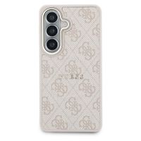 Guess 4G Leather Back Cover mit MagSafe Samsung Galaxy S26 - Gold Edge - Pink