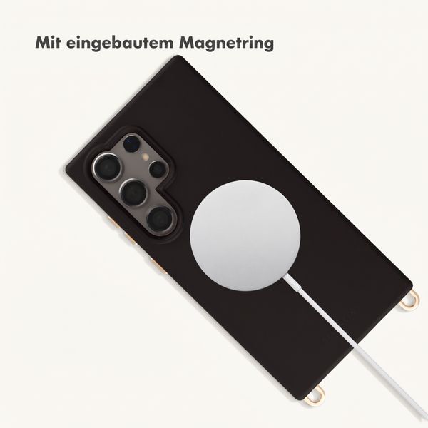 Selencia Rivièra Backcover mit MagSafe mit abnehmbaren Haken Samsung Galaxy S24 Ultra - Velvet Black