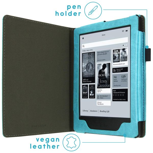 imoshion Vegan Leather Klapphülle Kobo Aura H2O - Hellblau