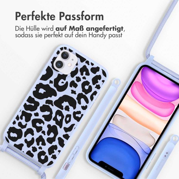 imoshion Silikonhülle design mit Band für das iPhone 11 - Animal Lila