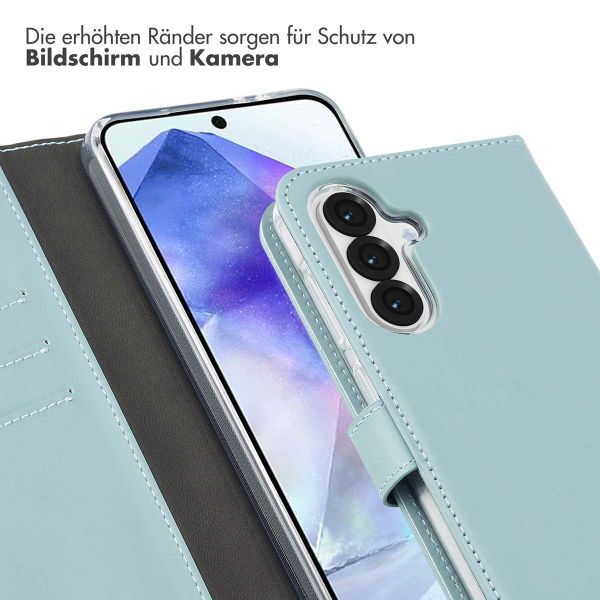 Selencia Echtleder Klapphülle für das Samsung Galaxy A36  - Air Blue