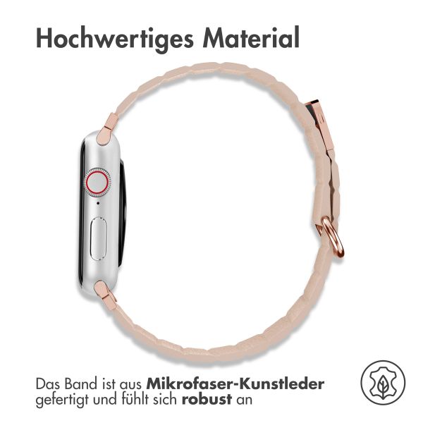 imoshion Magnetlederarmband für Apple Watch Series 1 t/m 9 / SE (38/40/41 mm) | Series 10 / 11 (42 mm) - Beige
