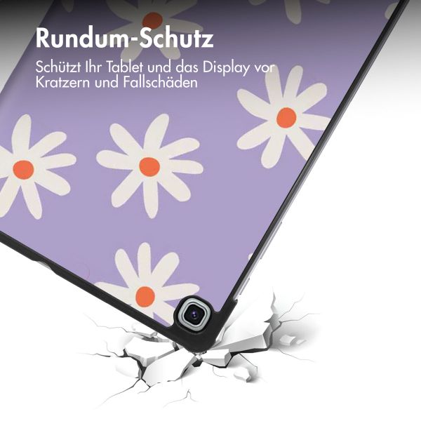 imoshion Design Trifold Klapphülle für das Samsung Galaxy Tab S6 Lite (2020/2022/2024) - Flowers Distance