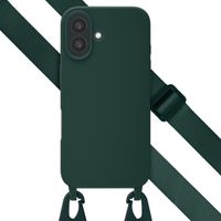 Selencia Silikonhülle mit abnehmbarem Band für das Apple iPhone 16 - Dunkelgrün