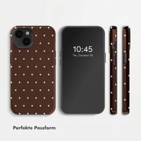 Selencia Vivid Back Cover Apple iPhone 14 - Happy Dots Chocolate