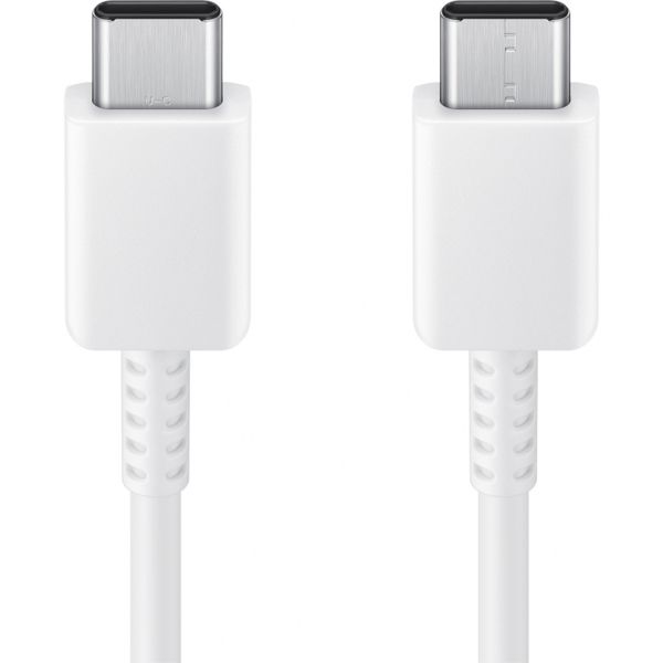 Samsung Original USB-C-zu-USB-C-Kabel - 1.8 meter - 25 Watt - Weiß + Original Fast Charging Adapter USB-C Oplader - in Fabrikverpackung - 25 Watt - Weiß