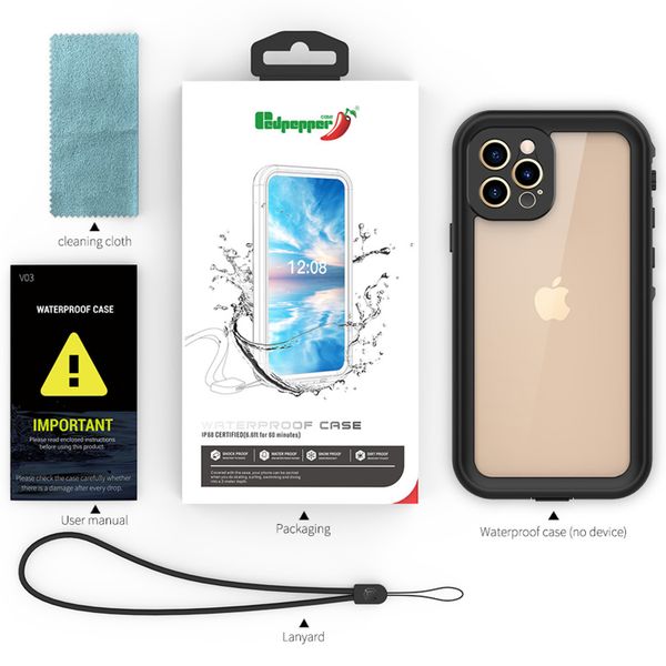 Redpepper Dot Plus Waterproof Case Schwarz für das Apple iPhone 12 Pro