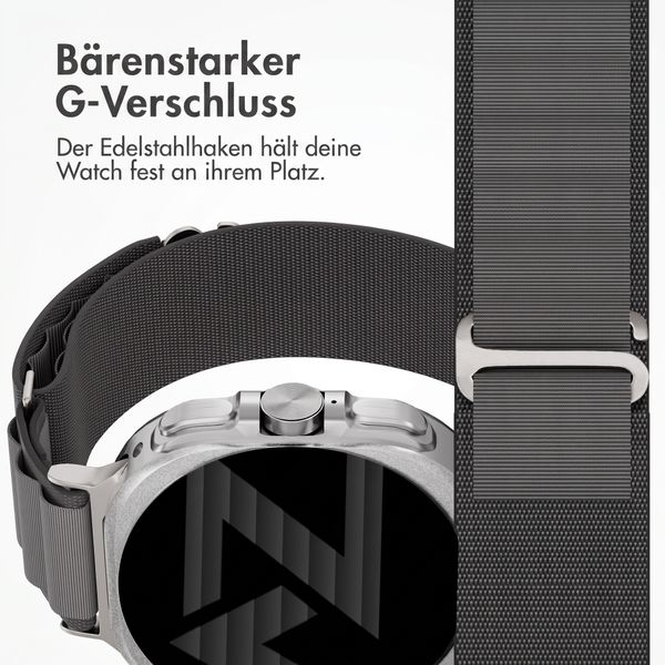 Accezz Nylon Alpine Armband für Samsung Galaxy Watch Ultra 2 (2026) / Ultra (2024/2025) - Dark Grey