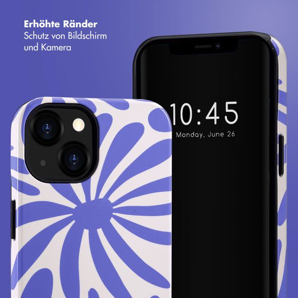 Selencia Vivid Tough Back Cover für das iPhone 13 - Modern Bloom Sapphire Blue