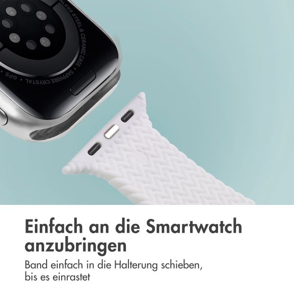 imoshion Geflochtenes Silikonarmband für die Apple Watch Series 1 bis 10 / SE / Ultra (2) (44/45/46/49 mm) - Weiß