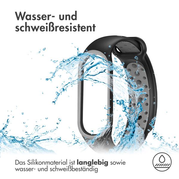 imoshion Silikonband Sport für das Xiaomi Mi Band 5 / 6 - Schwarz / Grau