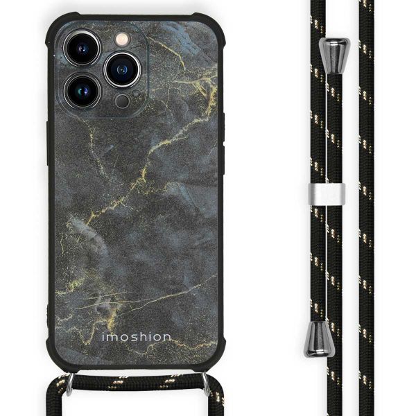 imoshion Design Hülle mit Band für das iPhone 13 Pro - Black Marble