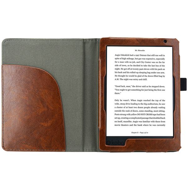 imoshion Luxuriöse Uni-Klapphülle für das Kobo Aura Edition 2 - Braun