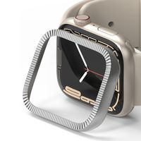 Ringke Bezel Styling für die Apple Watch Series 7 / 8 / 9 - 41 mm - Matte Curve Silver