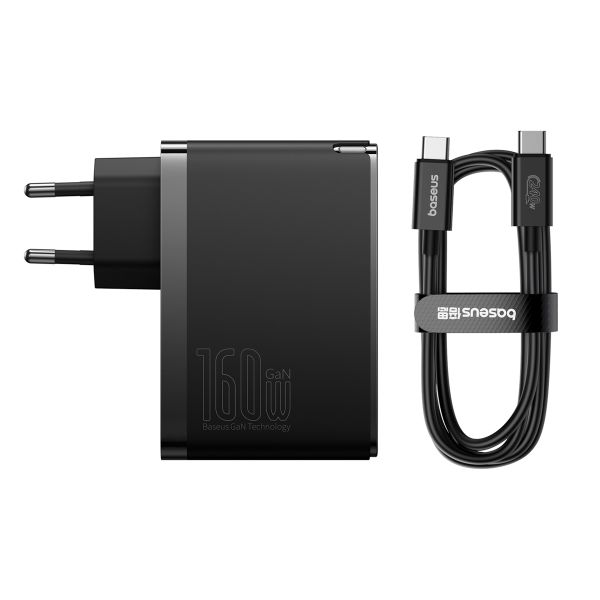 Baseus GaN5 Pro | Schnellladegerät - 2x USB-C + 1x USB-A - 160 Watt