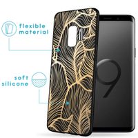 imoshion Design Hülle für das Samsung Galaxy S9 - Blätter / Schwarz