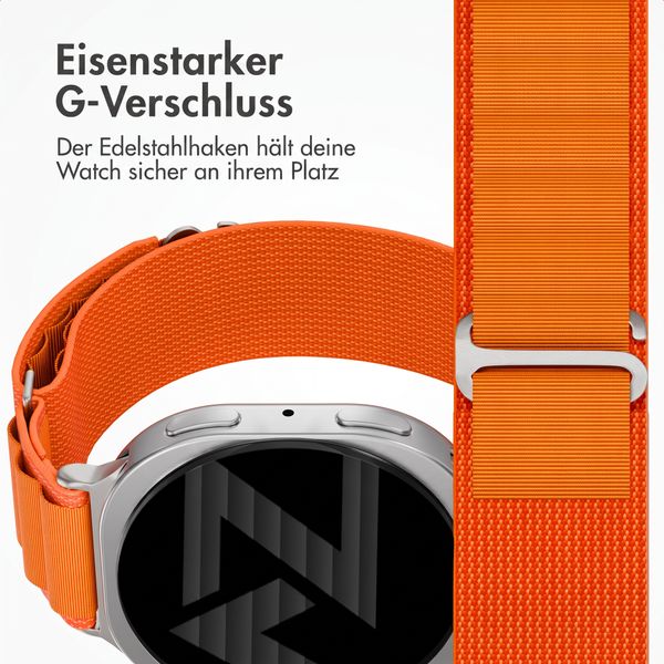 Accezz Nylon Alpine Armband für Samsung Galaxy Watch 9 (40/44mm) / Watch 8 (40/44mm) / Classic (46mm) - Orange