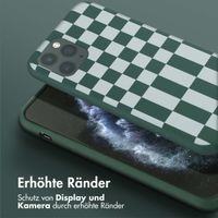 Selencia SilikonHülle design mit abnehmbarem Band Apple iPhone 11 Pro - Irregular Check Green