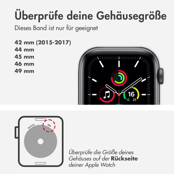 Apple Trail Loop Band für das Apple Watch Series 1-9 / SE / Ultra (2) - 42/44/45/49 mm - Größe S/M - Blau / Schwarz
