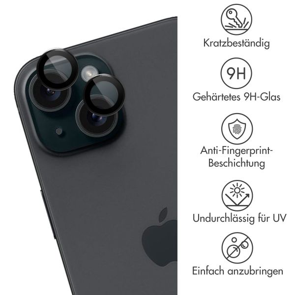 imoshion 2er-Pack Objektivschutz für Kamera für das Apple iPhone 15 / 15 Plus - Black