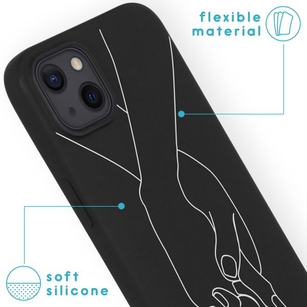 imoshion Design Hülle für das iPhone 13 - Holding Hands Black