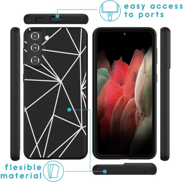 imoshion Design Hülle für das Samsung Galaxy S21 FE - Graphic Cube Black