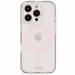 Holdit MagSafe Case für Apple iPhone 16 Pro - Transparent / Pink