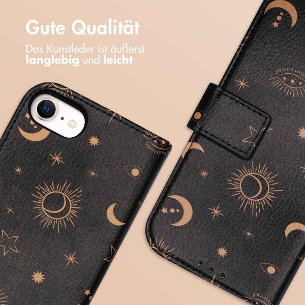 imoshion ﻿Design Klapphülle für das Apple iPhone SE (2022 / 2020) / 8 / 7 / 6(s) - Sky Black