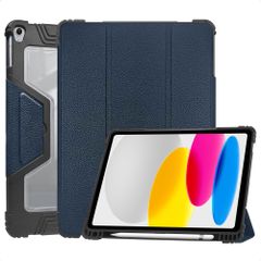Accezz Rugged Trifold Klapphülle Apple iPad 11 (2025) 11 Zoll A16 / iPad 10 (2022) 10.9 Zoll - Dunkelblau