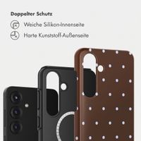 Selencia Vivid Rückabdeckung mit MagSafe Samsung Galaxy S25 - Happy Dots Chocolate