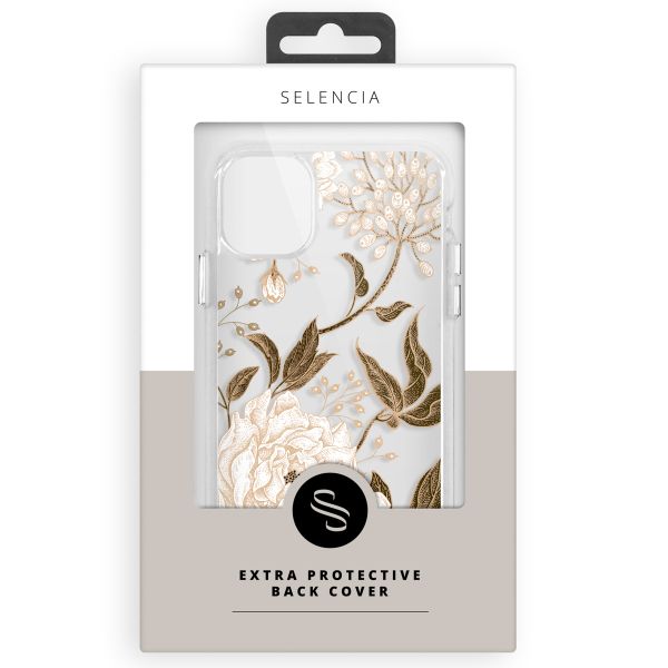 Selencia Zarya Fashion-Backcover mit zuverlässigem Schutz für das Samsung Galaxy A13 (4G) - Golden Flowers