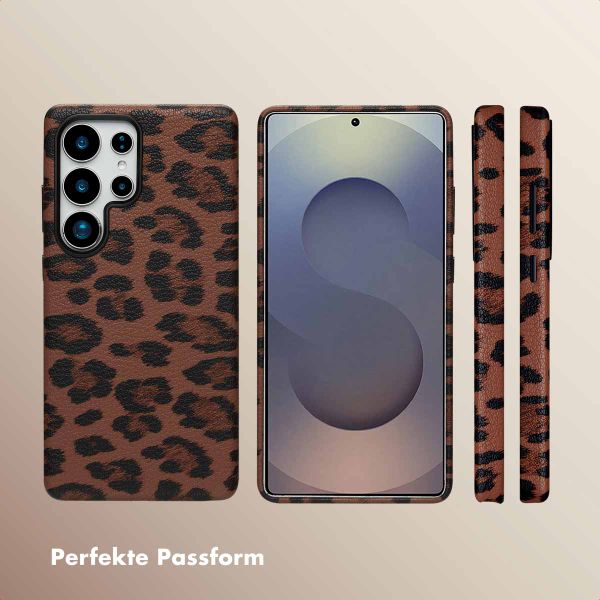 Selencia Sabi Backcover Leopardenmuster mit MagSafe Samsung Galaxy S25 Ultra - Mocha Brown