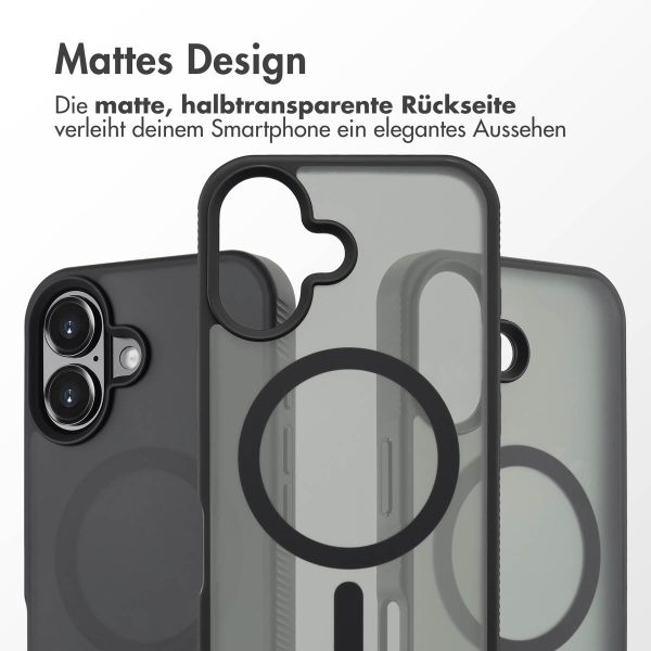 Accezz Rugged Frosted Back Cover mit MagSafe iPhone 16 - Schwarz