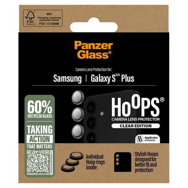 PanzerGlass Kameraprotektor Hoop Optic Rings für das Samsung Galaxy S25 Plus - Transparent