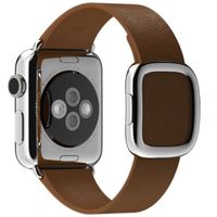 Apple Leather Band Modern Buckle für das  Apple Watch Series 1 t/m 9 / SE (38/40/41 mm) | Series 10 / 11 (42 mm) - Größe M - Braun