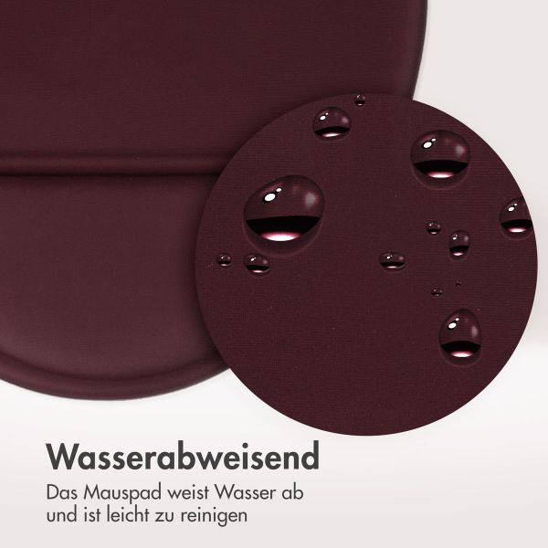 imoshion Ergonomisches Mauspad - Mauspad mit Handgelenkstütze - 30 x 25 cm - Bordeaux