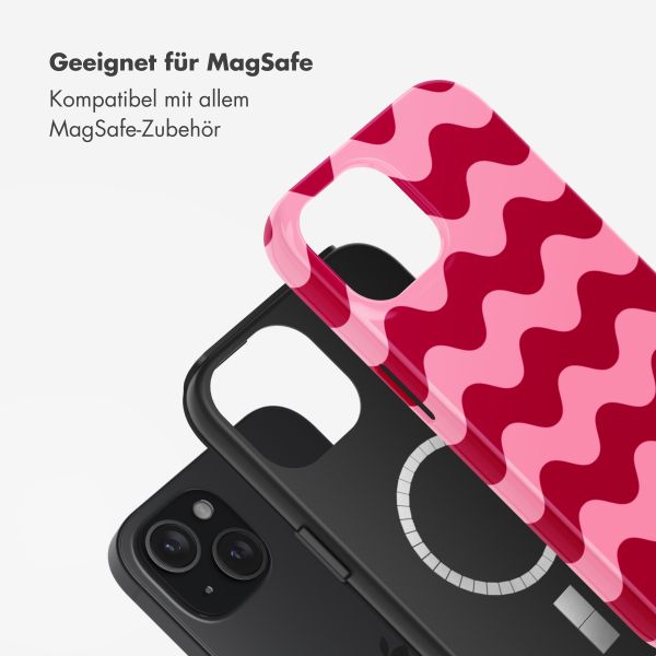 Selencia Vivid Tough Back Cover mit MagSafe für das iPhone 15 - Wave Vibes Lipstick