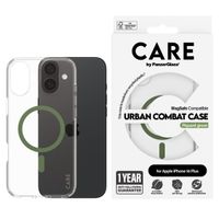 CARE by PanzerGlass Urban Combat Case MagSafe für das iPhone 16 Plus - Transparent / Grün