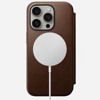 Nomad Modern Leather Folio Klapphülle Apple iPhone 15 Pro - Braun