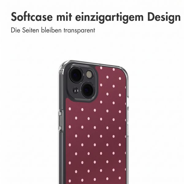 imoshion Design Hülle Apple iPhone 14 - Polka Dot Bordeaux