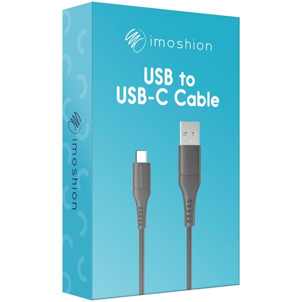 imoshion USB-C auf USB-Kabel für das iPhone 15 Plus - Geflochtenes Gewebe - 1,5 m - Schwarz