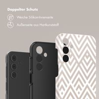 Selencia Vivid Tough Back Cover für das Samsung Galaxy A15 - Beige Zigzag