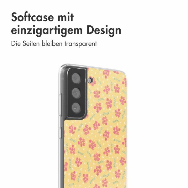 imoshion  Design Hülle für das Samsung Galaxy S21 FE - Sunny Yellow Petite Flowers