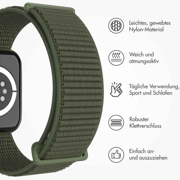 imoshion Nylonarmband für das  Apple Watch Series 1 t/m 9 / SE (38/40/41 mm) | Series 10 / 11 (42 mm) - Army Green