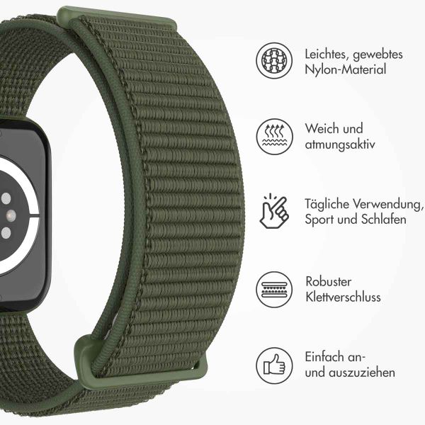 imoshion Nylon-Armband⁺ für die Apple Watch Series 1 bis 9 / SE (38/40/41 mm) | Series 10 (42 mm) - Army Green