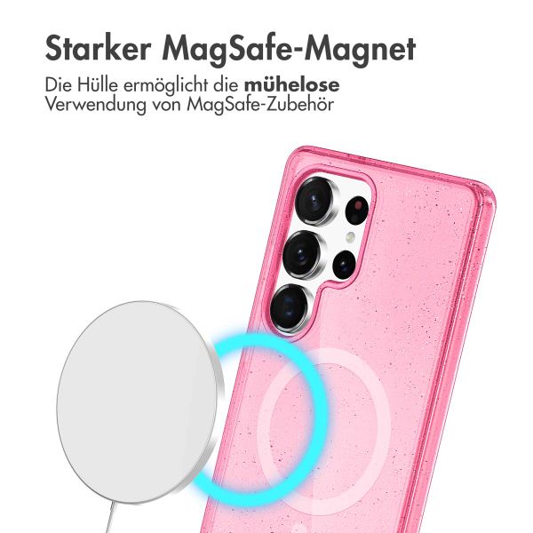 imoshion Sparkle Back Cover mit MagSafe Samsung Galaxy S25 Ultra - Glitzer Rosa