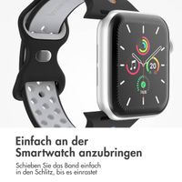 imoshion Sportarmband⁺ für die Apple Watch Series 1 bis 10 / SE / Ultra (2) (44/45/46/49 mm) - Größe S/M - Black Rainbow