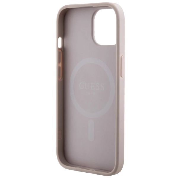 Guess 4G Metal Logo Back Cover MagSafe für das iPhone 15 - Rosa