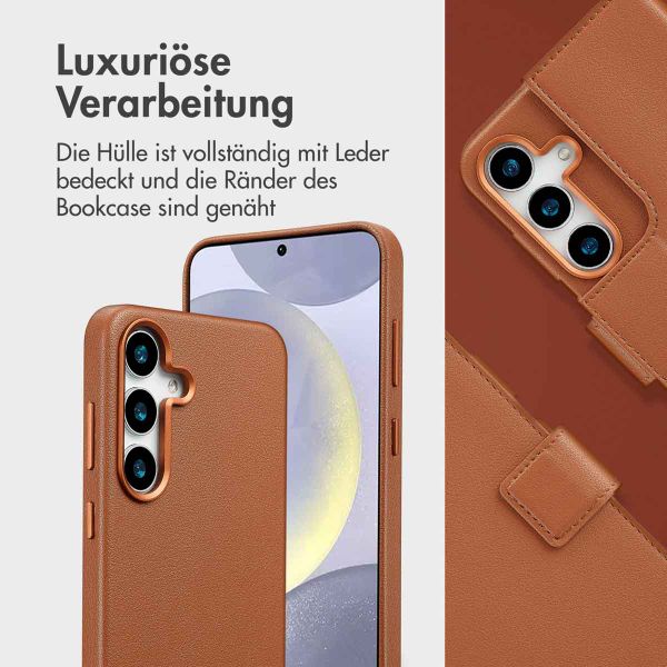 Accezz 2-in-1 Klapphülle aus Leder mit MagSafe für das Samsung Galaxy S25 Plus - Sienna Brown