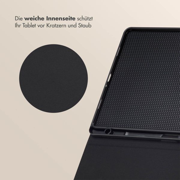 Selencia Sabi Klapphülle mit Leopardenmuster Samsung Galaxy Tab A9 Plus - Mocha Brown